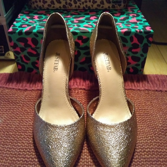 justfab gold heels
